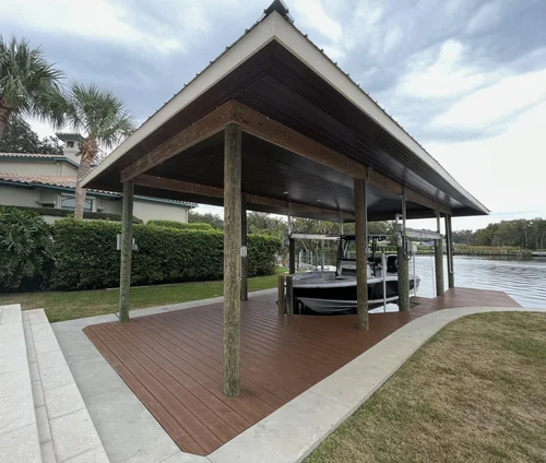 Boat Lift Under Boat House