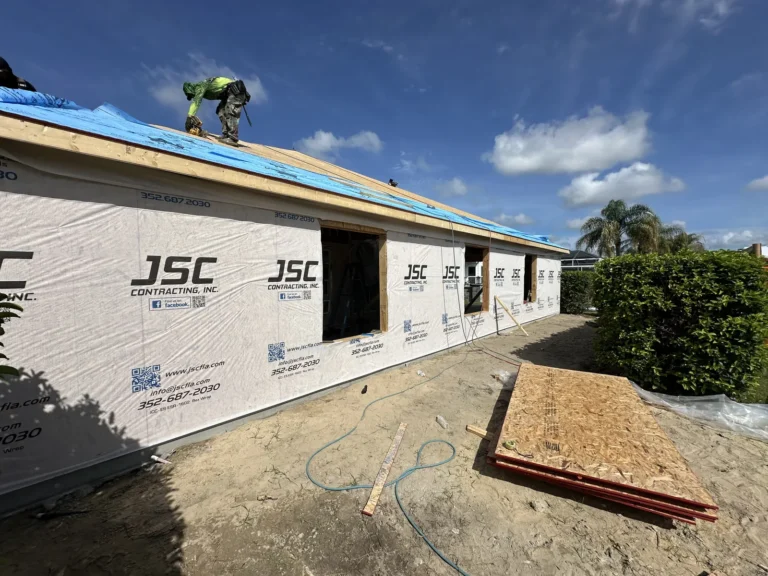 Exterior walls of a room addition in The Villages, Florida, by JSC Contracting